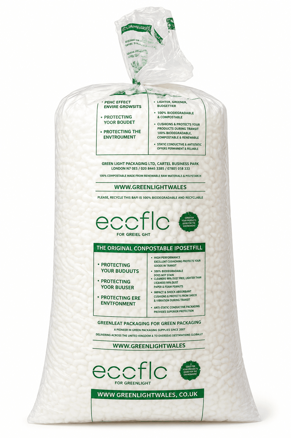 EcoFlo 15 Cubic Ft Compostable Loose Fill Packing Peanuts – Greenlight Eco Void Fill Bag