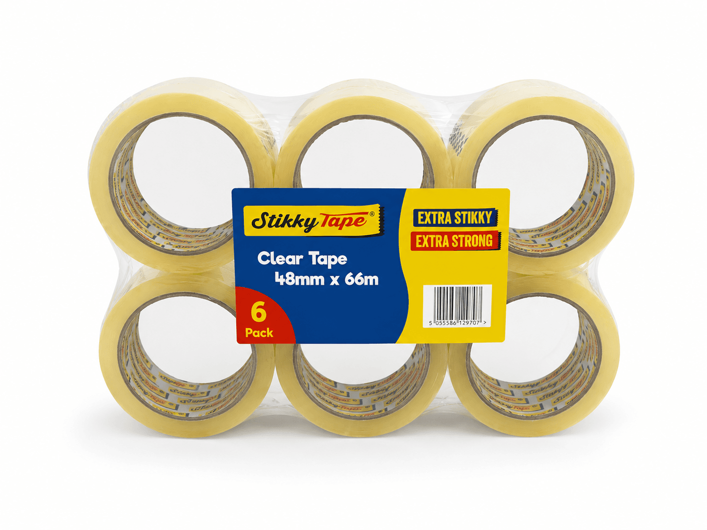Pack of 6, 36 Rolls of Economy Clear packing tape for budget-friendly e-commerce shipping and warehouse use UK