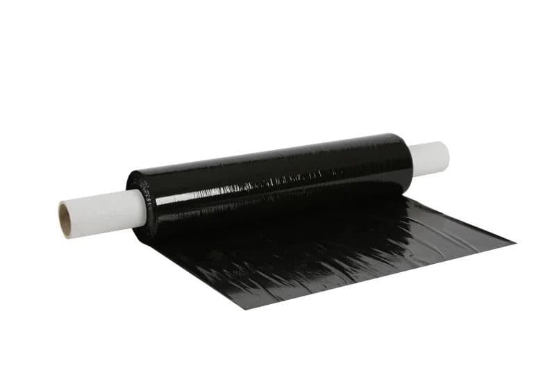 37.6% Off Shrink Wrap Roll of heavy-duty black opaque stretch film for secure industrial pallet wrapping and UV protection UK