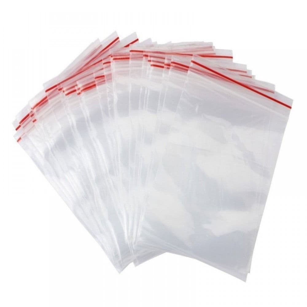 Grip-seal Polybags (Pack of 1000) Pack of 1000 clear grip seal polybags for small parts storage and resealable retail packaging UK