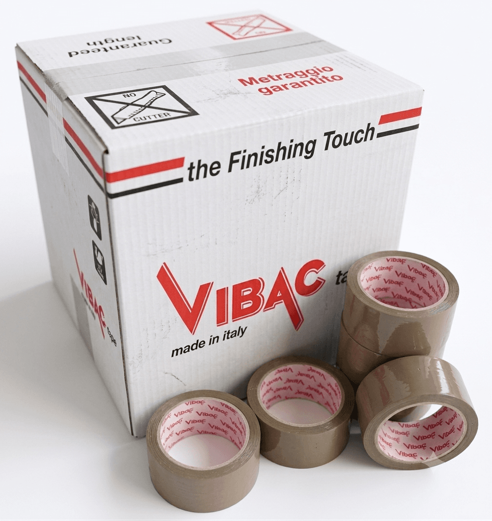 Vibac Brown Tape (Box of 36) Box of 36 rolls of Vibac brown packing tape for industrial carton sealing and shipping UK